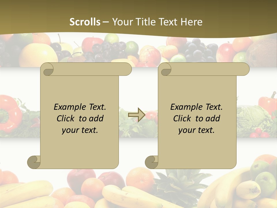 Tangerine Eating Lettuce PowerPoint Template