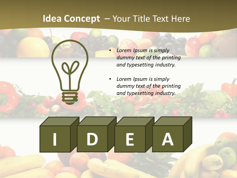 Tangerine Eating Lettuce PowerPoint Template