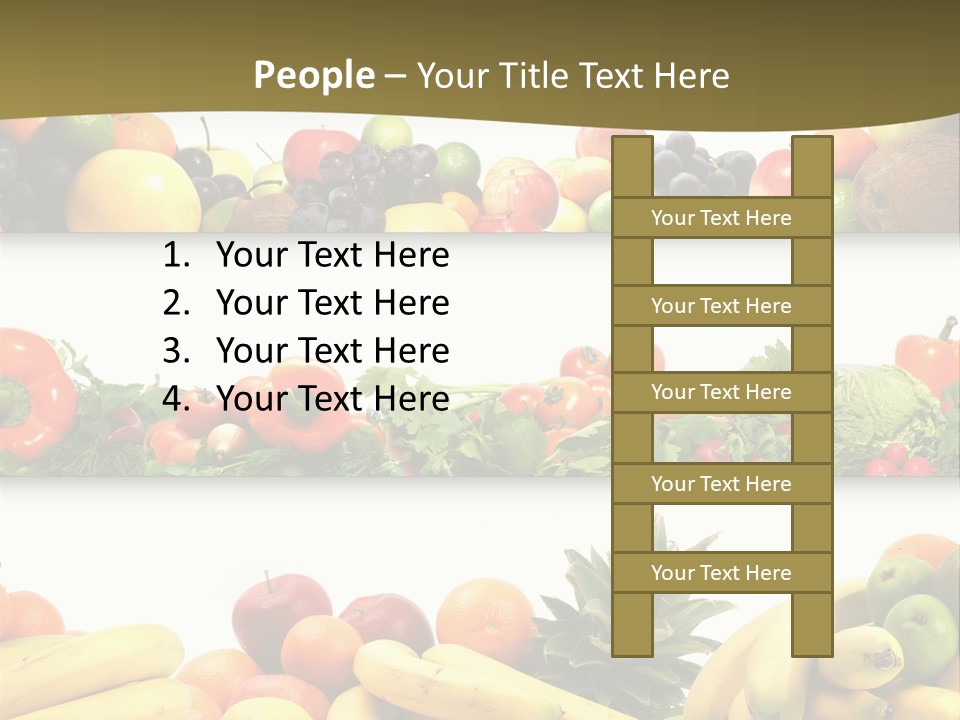 Tangerine Eating Lettuce PowerPoint Template