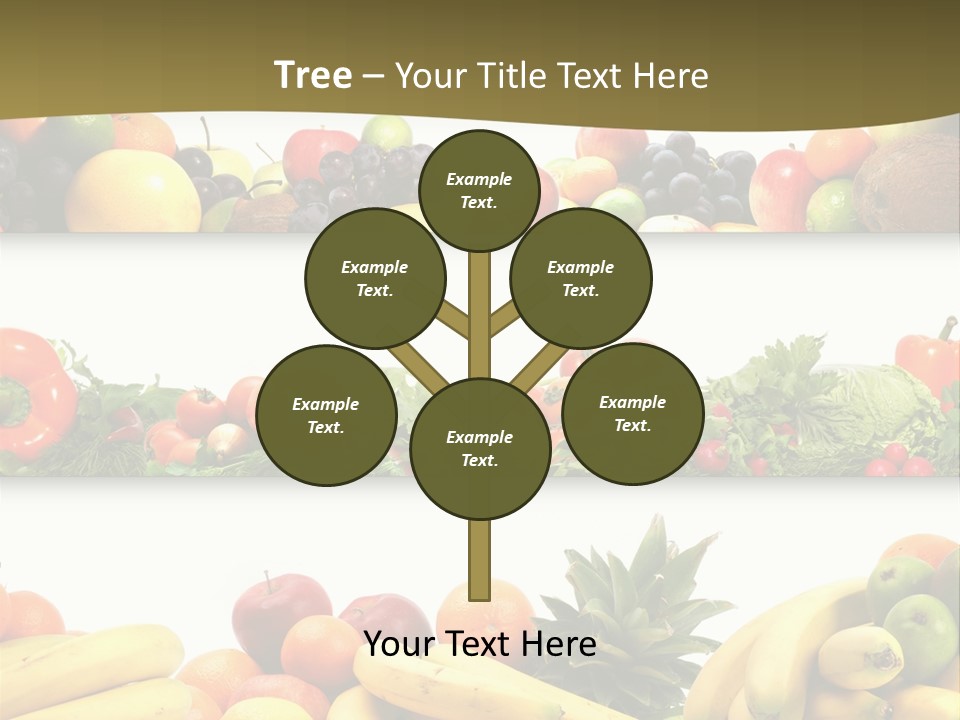 Tangerine Eating Lettuce PowerPoint Template