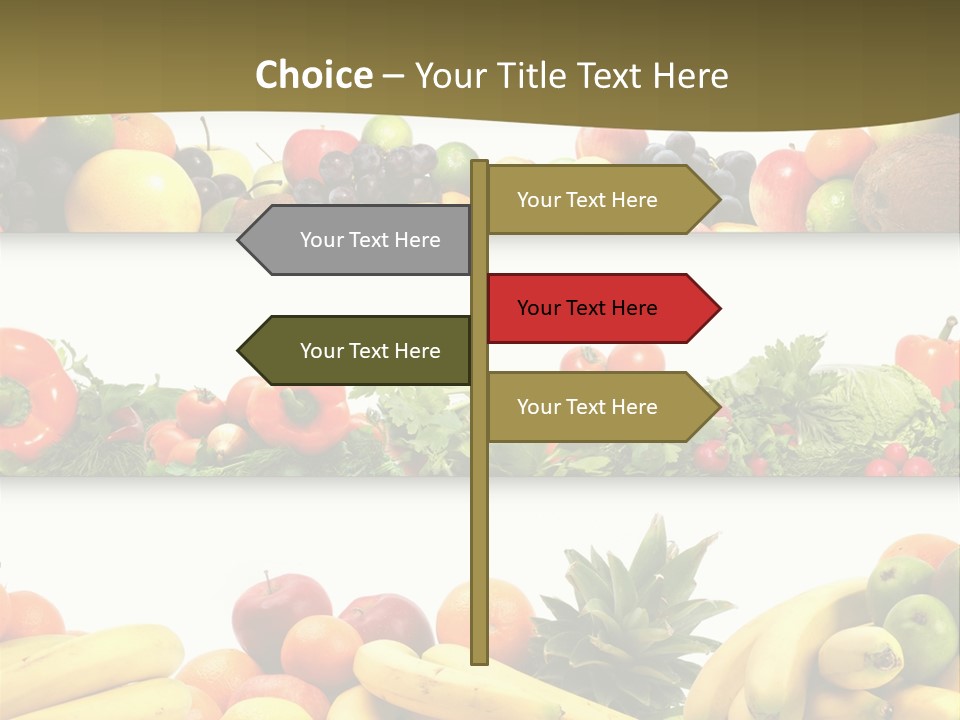 Tangerine Eating Lettuce PowerPoint Template