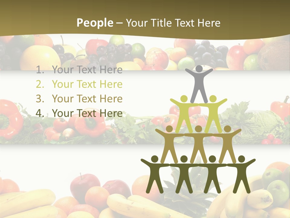 Tangerine Eating Lettuce PowerPoint Template