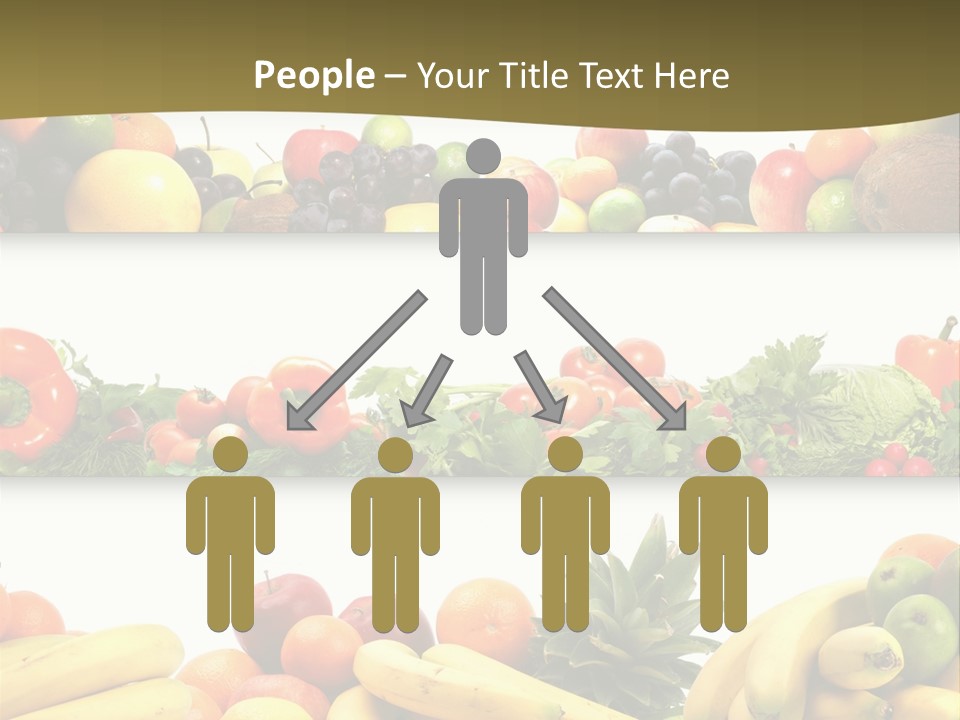 Tangerine Eating Lettuce PowerPoint Template