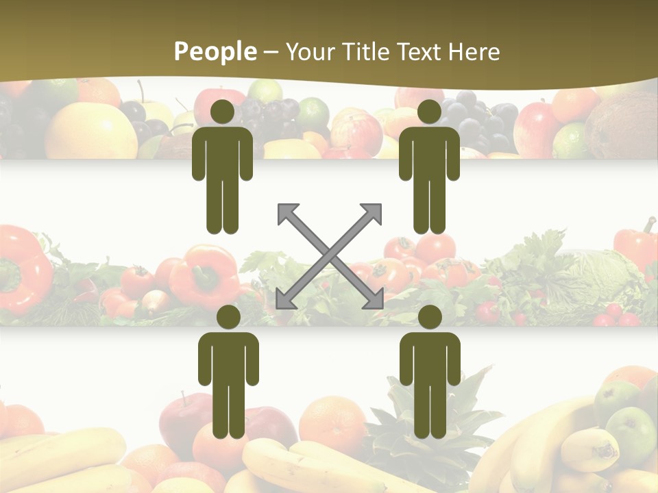 Tangerine Eating Lettuce PowerPoint Template