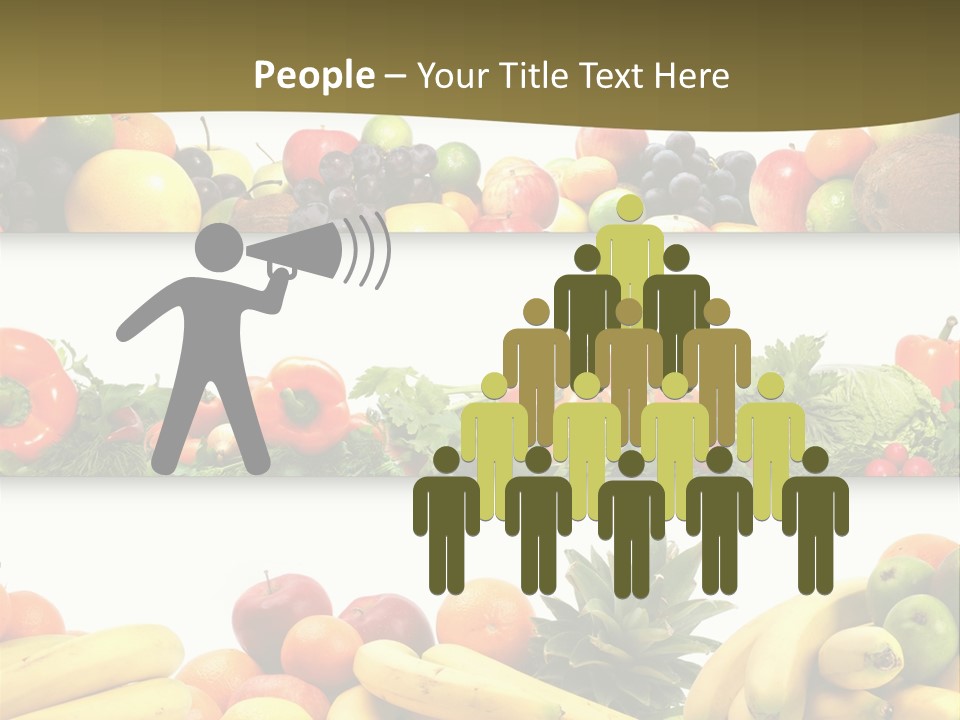 Tangerine Eating Lettuce PowerPoint Template