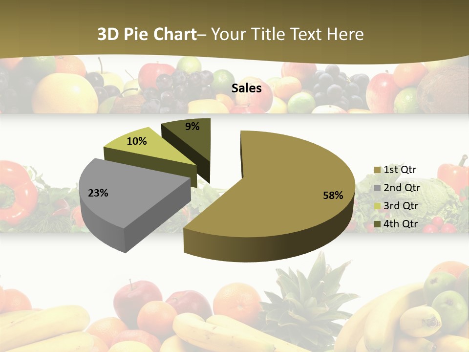 Tangerine Eating Lettuce PowerPoint Template