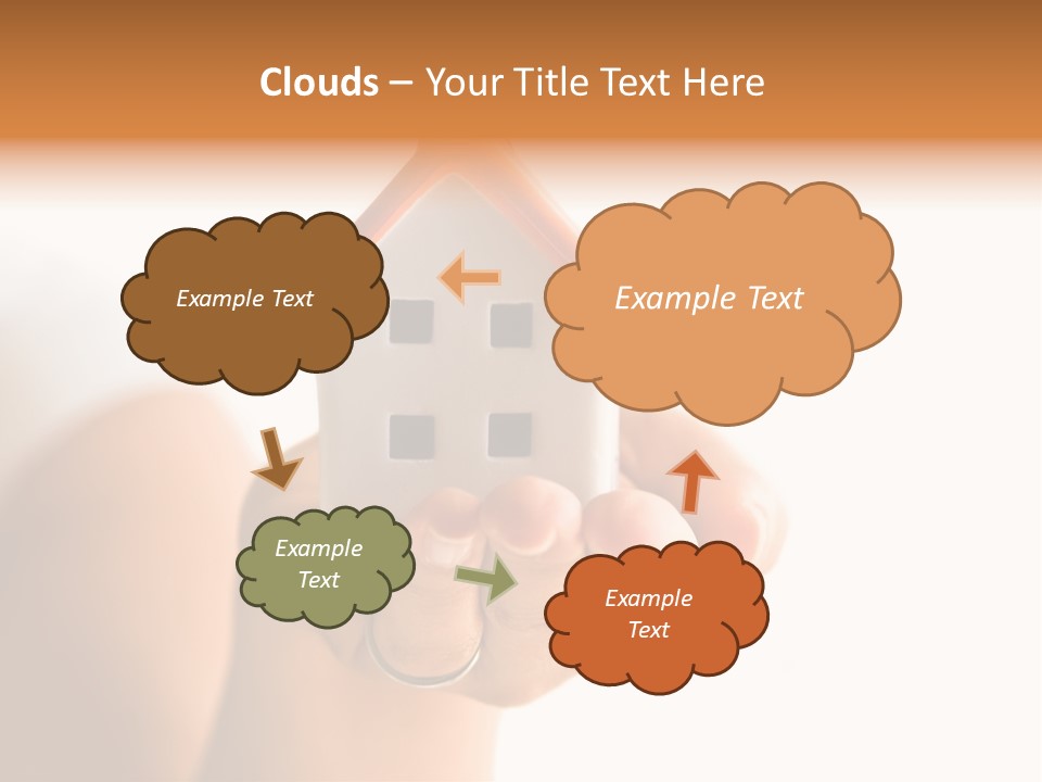 A Person Holding A Small House In Their Hands PowerPoint Template
