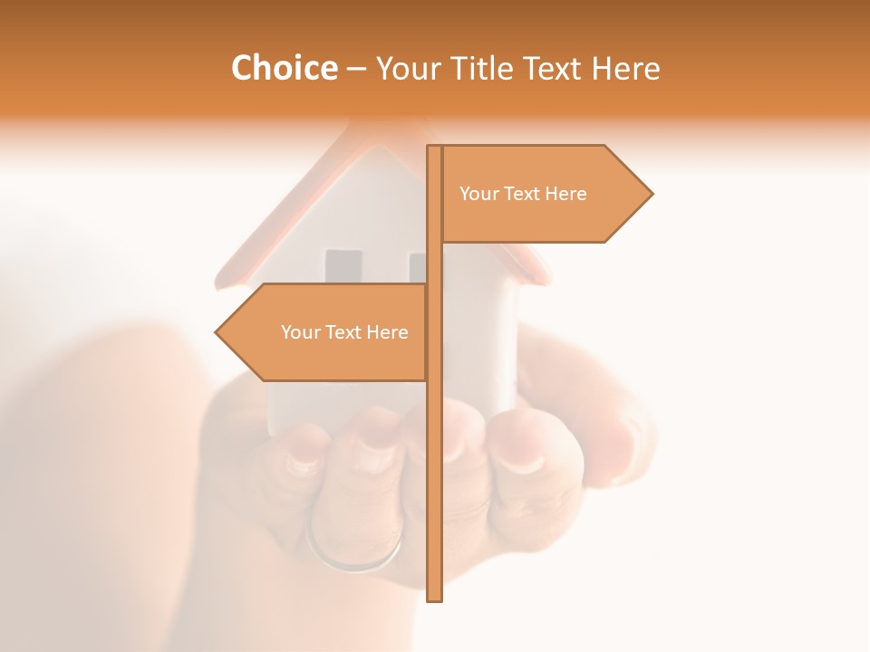 A Person Holding A Small House In Their Hands PowerPoint Template