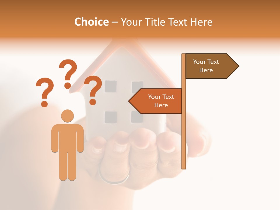 A Person Holding A Small House In Their Hands PowerPoint Template