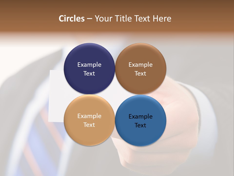 A Man In A Suit Holding A Business Card PowerPoint Template
