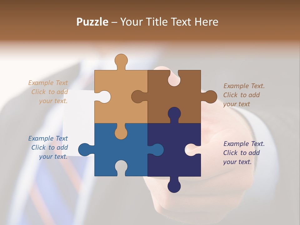 A Man In A Suit Holding A Business Card PowerPoint Template