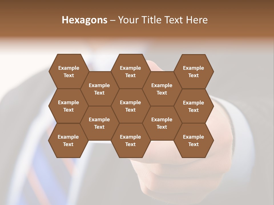 A Man In A Suit Holding A Business Card PowerPoint Template
