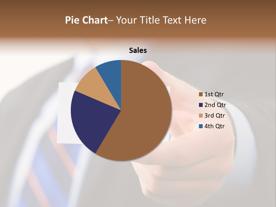 A Man In A Suit Holding A Business Card PowerPoint Template