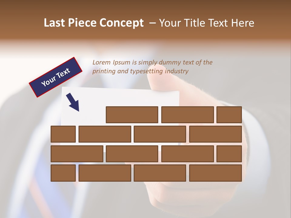 A Man In A Suit Holding A Business Card PowerPoint Template