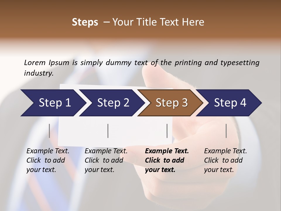 A Man In A Suit Holding A Business Card PowerPoint Template