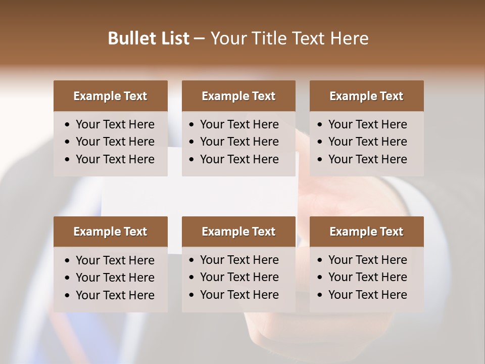A Man In A Suit Holding A Business Card PowerPoint Template