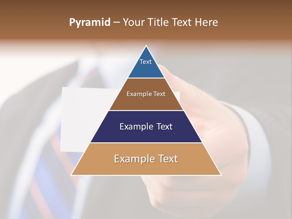 A Man In A Suit Holding A Business Card PowerPoint Template