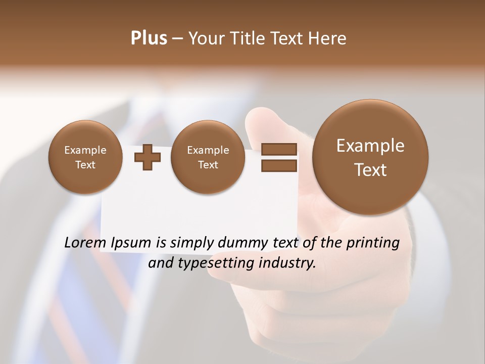 A Man In A Suit Holding A Business Card PowerPoint Template