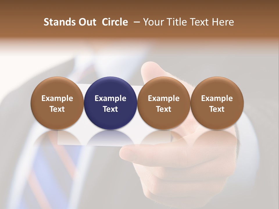 A Man In A Suit Holding A Business Card PowerPoint Template