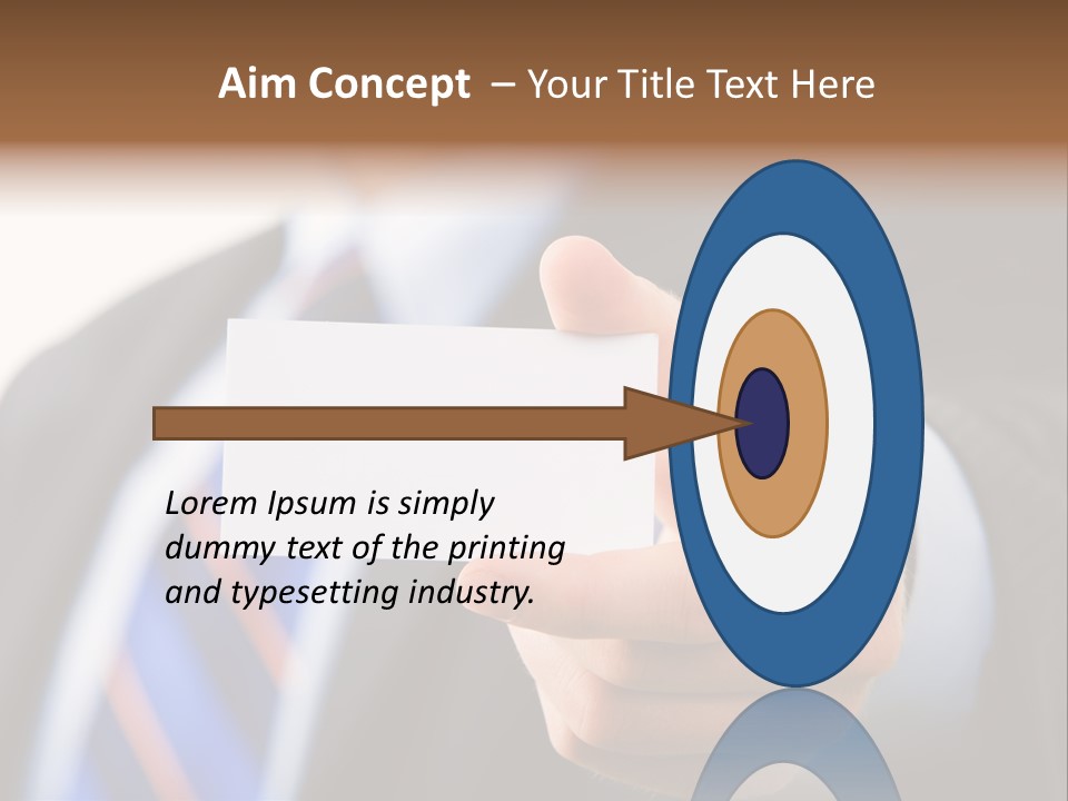 A Man In A Suit Holding A Business Card PowerPoint Template