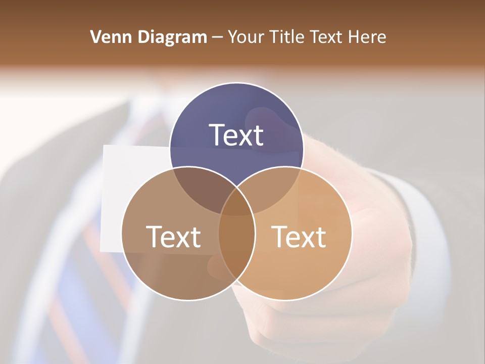 A Man In A Suit Holding A Business Card PowerPoint Template