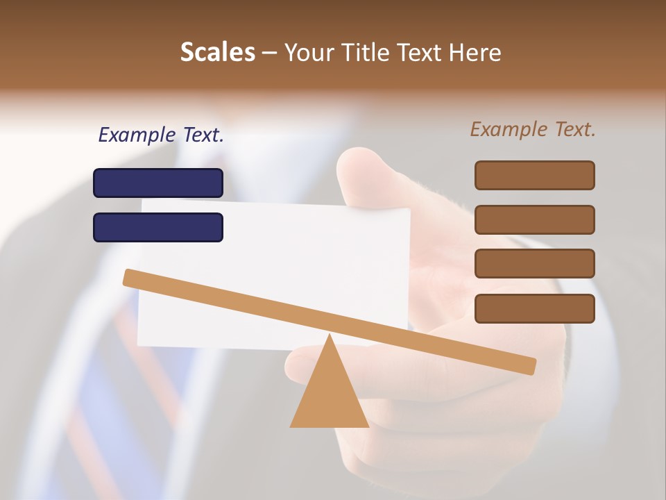 A Man In A Suit Holding A Business Card PowerPoint Template