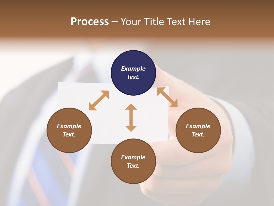 A Man In A Suit Holding A Business Card PowerPoint Template