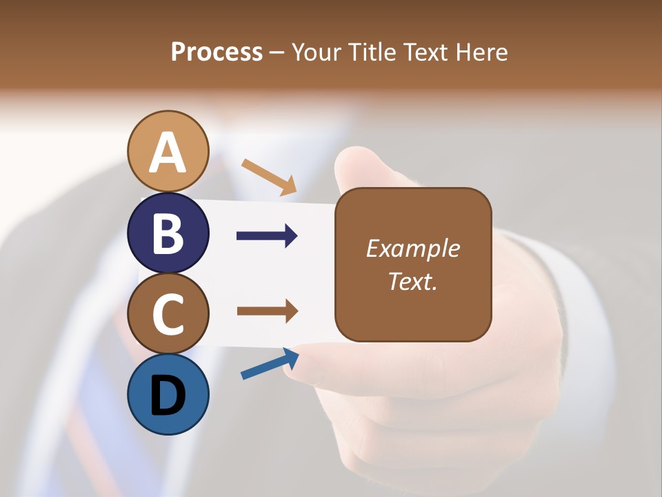 A Man In A Suit Holding A Business Card PowerPoint Template