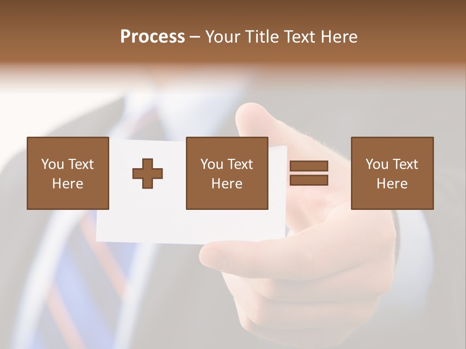 A Man In A Suit Holding A Business Card PowerPoint Template