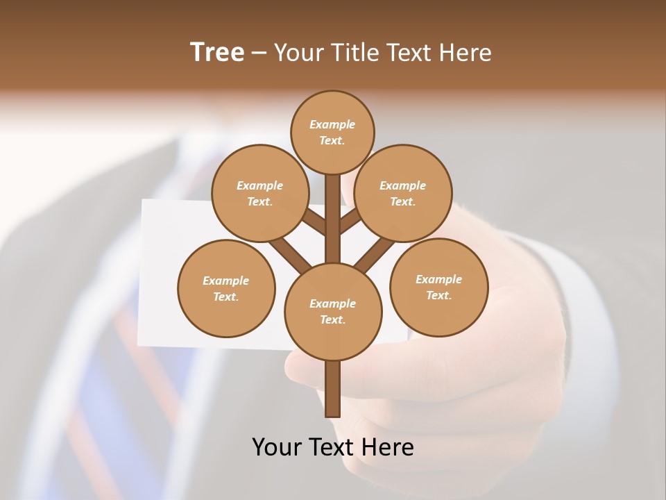 A Man In A Suit Holding A Business Card PowerPoint Template