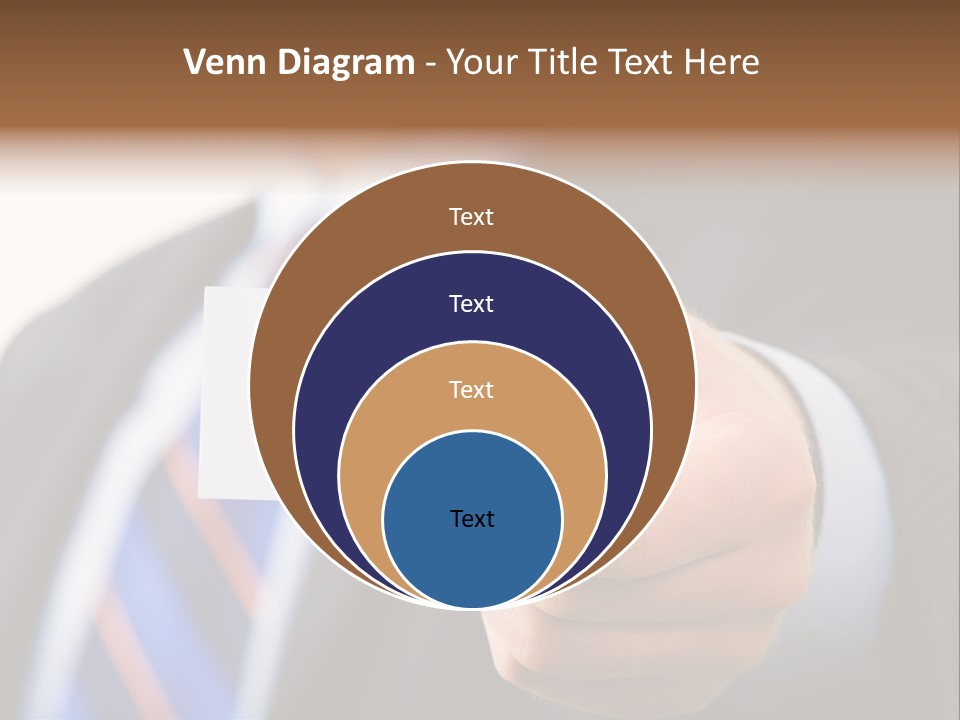 A Man In A Suit Holding A Business Card PowerPoint Template