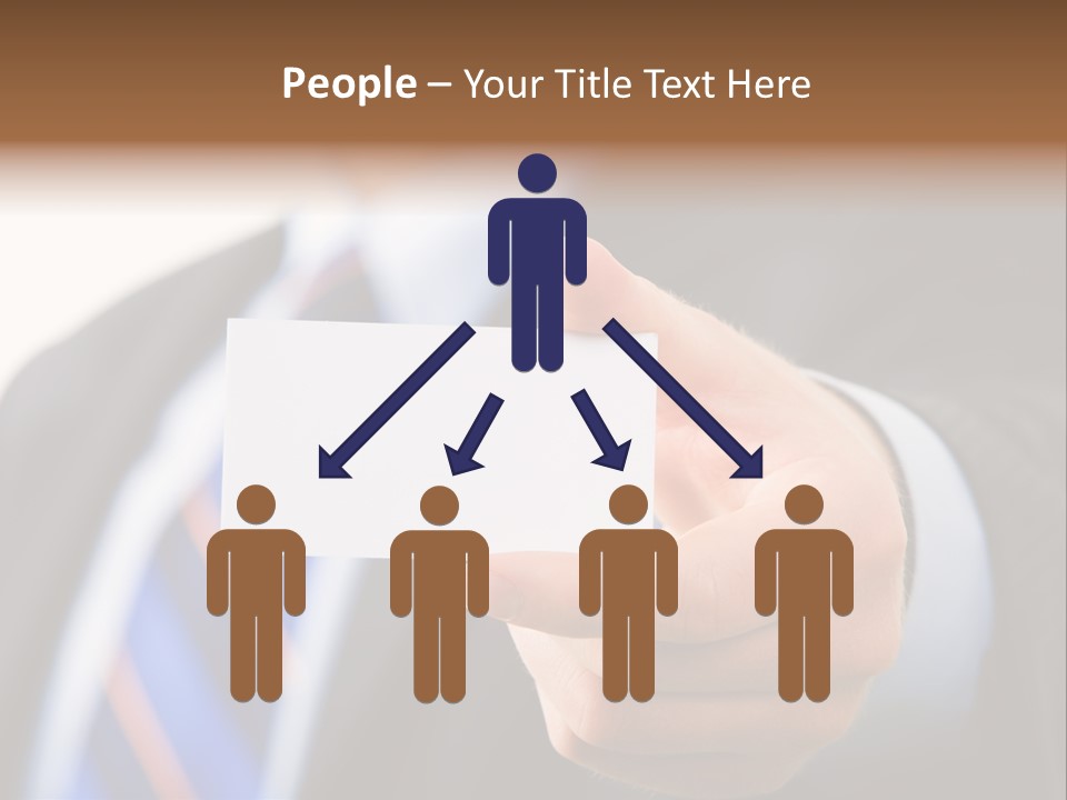 A Man In A Suit Holding A Business Card PowerPoint Template