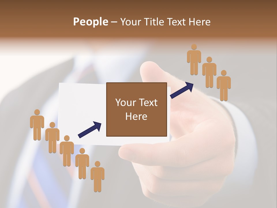 A Man In A Suit Holding A Business Card PowerPoint Template