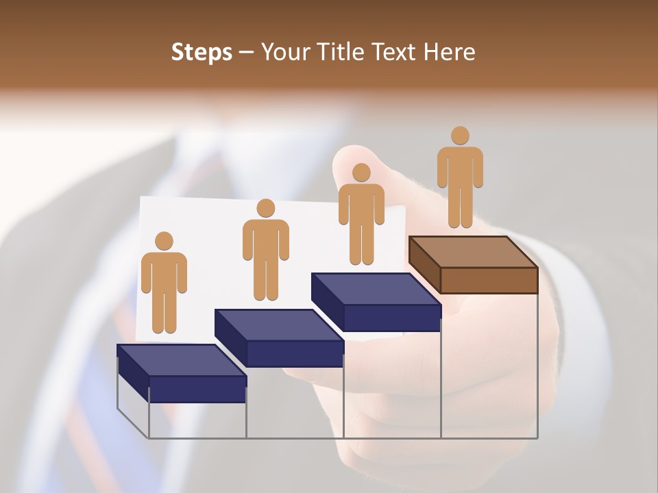 A Man In A Suit Holding A Business Card PowerPoint Template