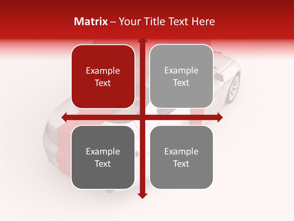 A White Car With A Red Bow On Top Of It PowerPoint Template