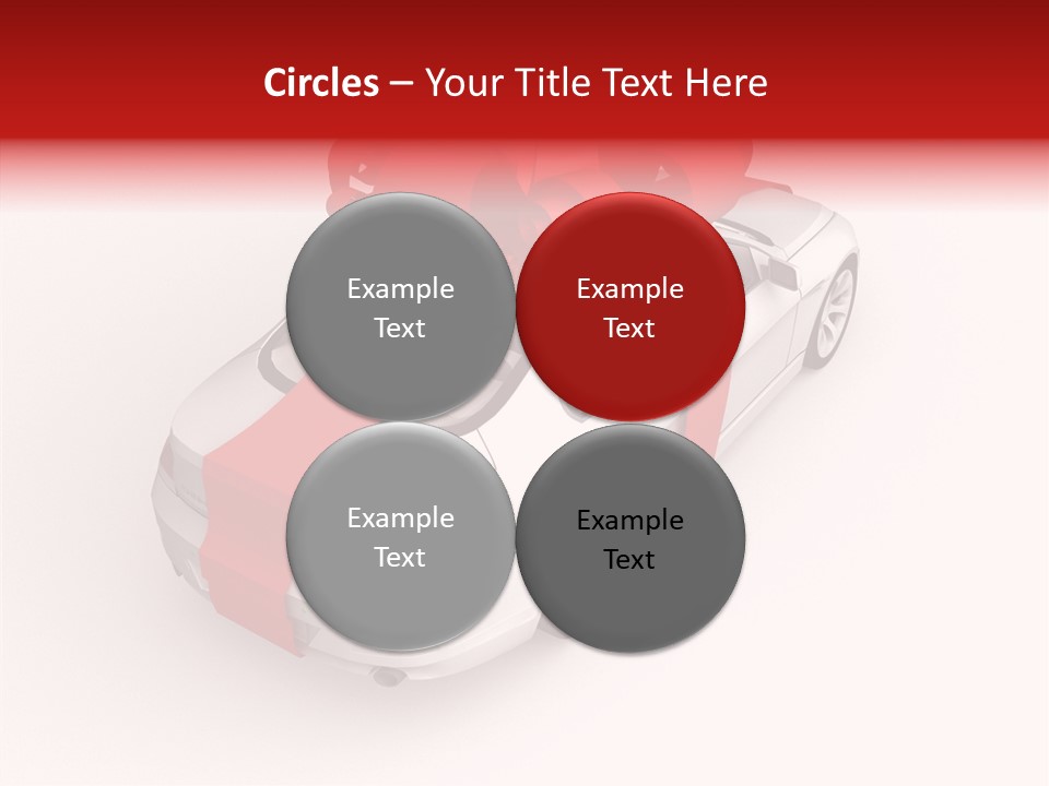 A White Car With A Red Bow On Top Of It PowerPoint Template
