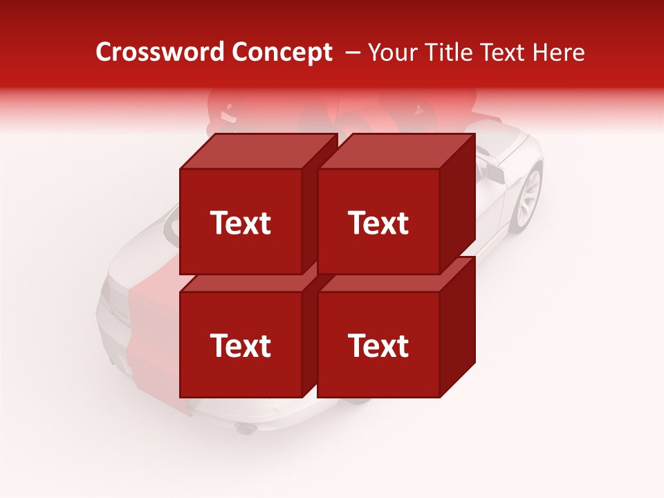 A White Car With A Red Bow On Top Of It PowerPoint Template