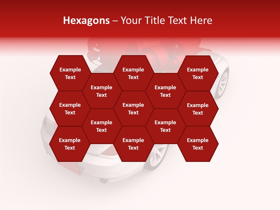 A White Car With A Red Bow On Top Of It PowerPoint Template