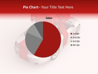 A White Car With A Red Bow On Top Of It PowerPoint Template