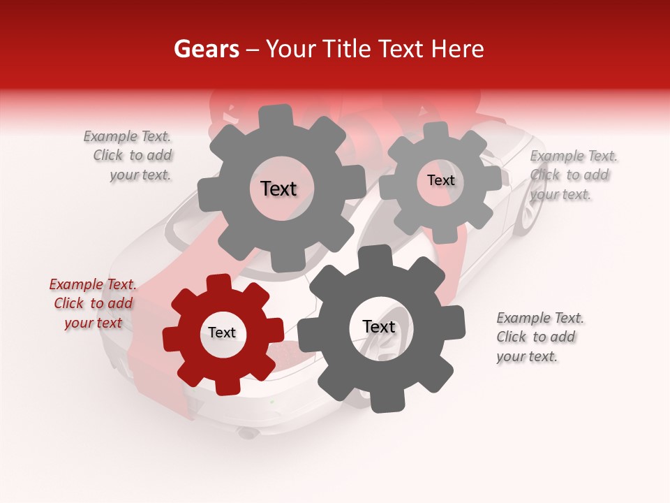 A White Car With A Red Bow On Top Of It PowerPoint Template