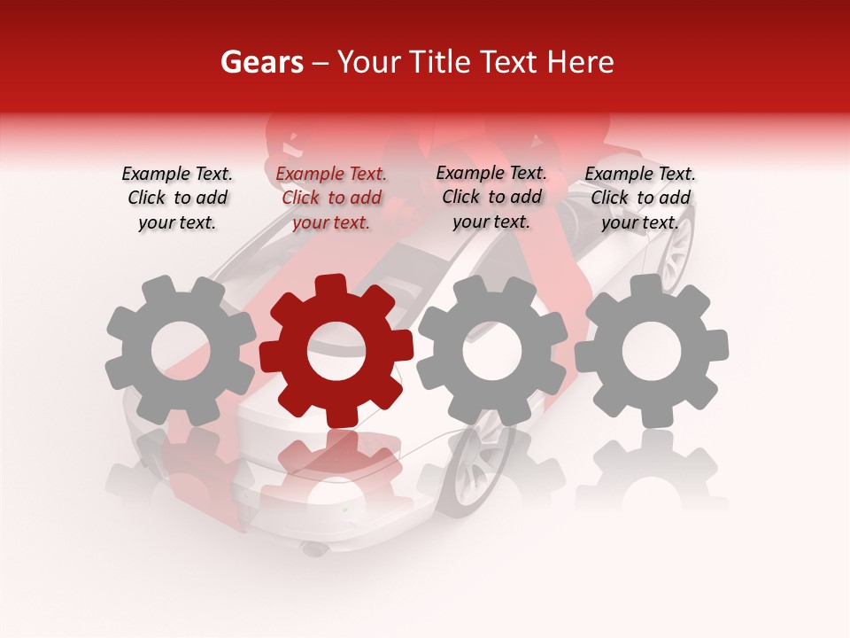 A White Car With A Red Bow On Top Of It PowerPoint Template