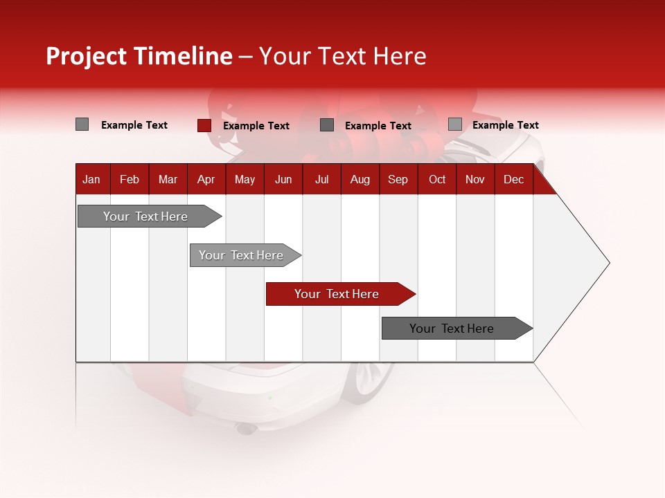 A White Car With A Red Bow On Top Of It PowerPoint Template