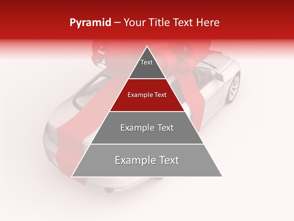 A White Car With A Red Bow On Top Of It PowerPoint Template