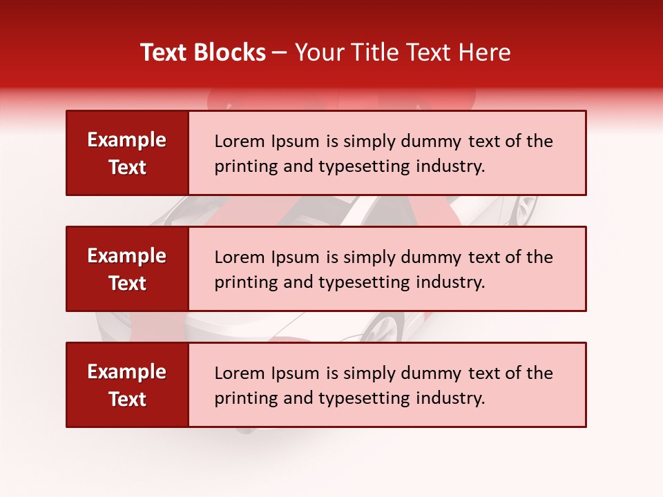 A White Car With A Red Bow On Top Of It PowerPoint Template