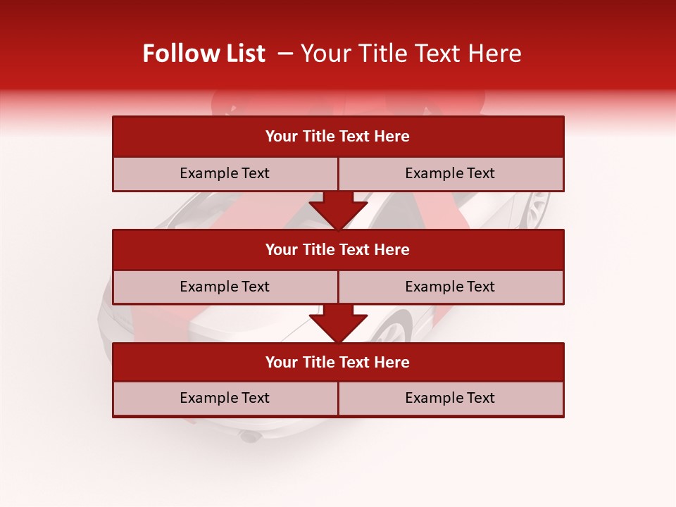 A White Car With A Red Bow On Top Of It PowerPoint Template