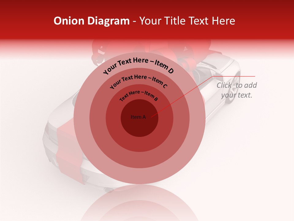 A White Car With A Red Bow On Top Of It PowerPoint Template