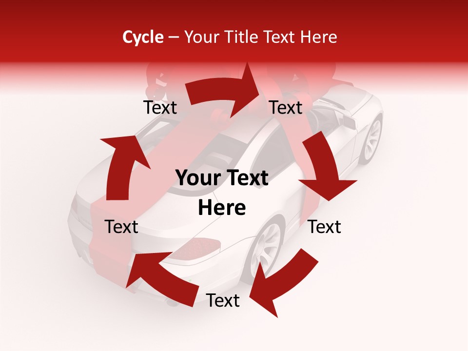 A White Car With A Red Bow On Top Of It PowerPoint Template