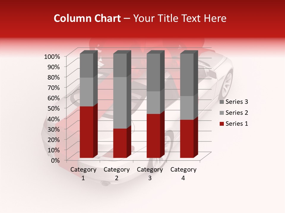 A White Car With A Red Bow On Top Of It PowerPoint Template