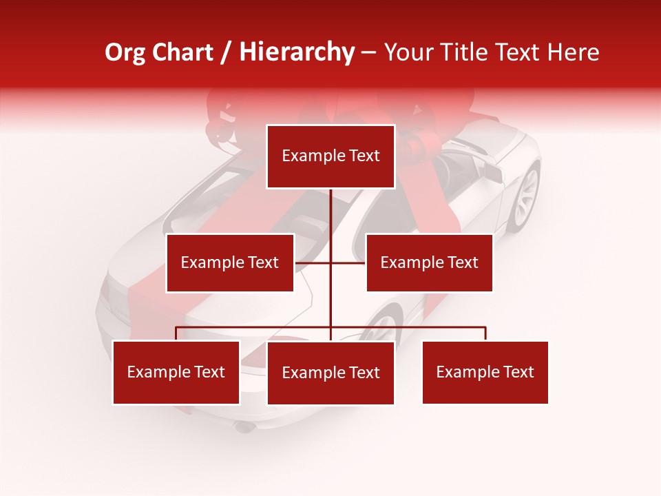 A White Car With A Red Bow On Top Of It PowerPoint Template