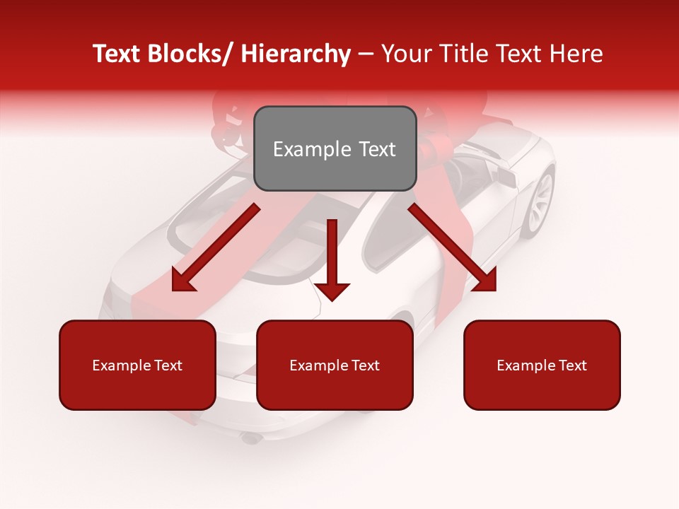 A White Car With A Red Bow On Top Of It PowerPoint Template